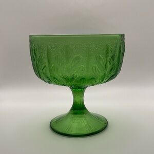 Vintage FTD Green Glass Candy Dish